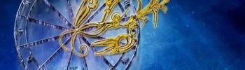 Cancer zodiac sign in middle of astrology chart wheel